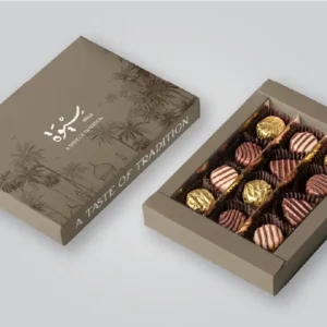 جعبه شکلات درب دولبه عطف دار